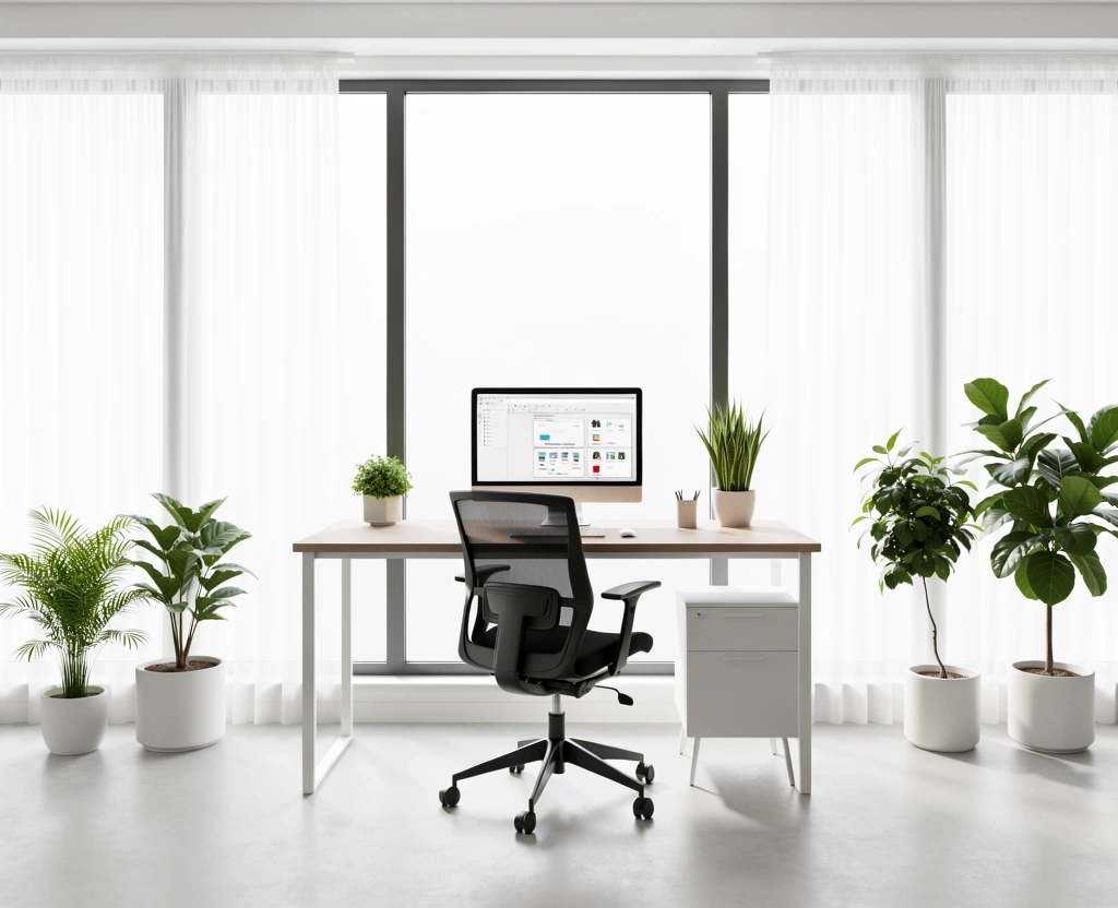 Ergonomischer Arbeitsplatz für visuelles Wohlbefinden